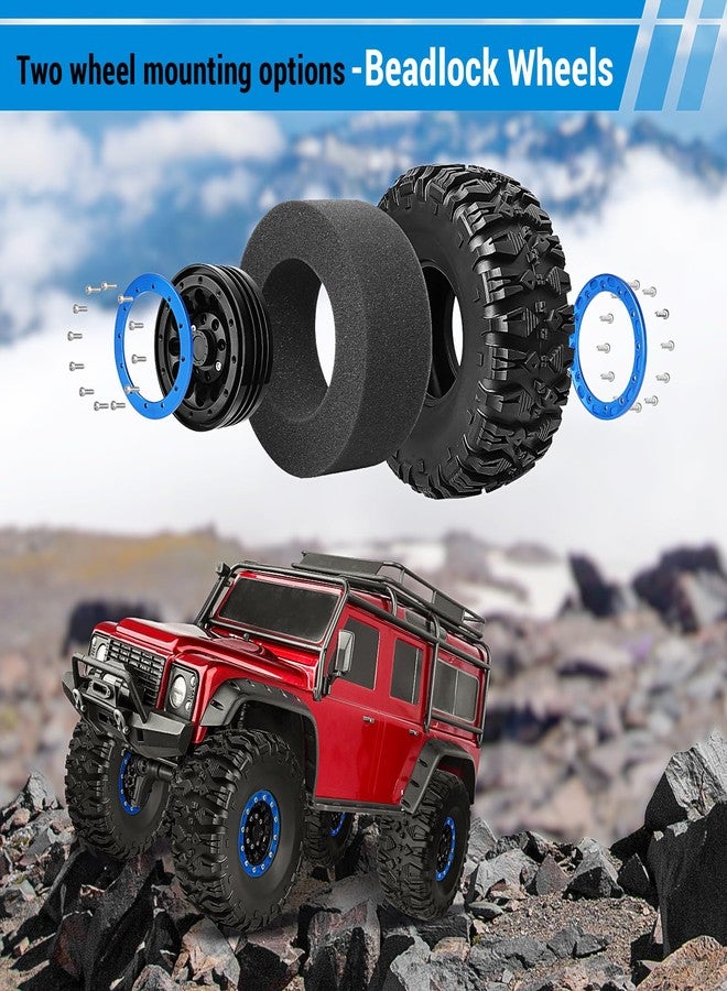 مجموعة إطارات GoHobby RC مقاس 2.2 بوصة، 4 قطع، مناسبة لسيارات الزحف RC بمقياس 1/10 من طراز Axial SCX10 AX10 Wraith D90، متوافقة مع نظام Beadlock مقاس 2.2 بوصة. - Image 5